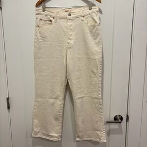 Levi's‎ Women's Ribcage Crop Boot Denim Jeans Cream Women's Size 32